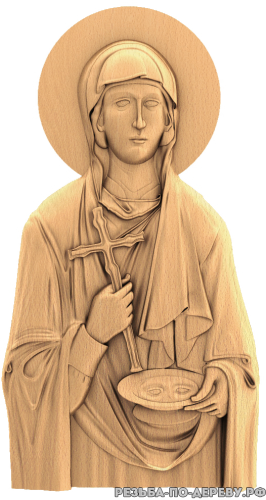Резная икона Святая мученица Параскева из дерева
